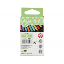 TIZA COLOR ANTIPOLVO LIDERPAPEL CAJA DE 10 UNIDADES COLORES SURTIDOS