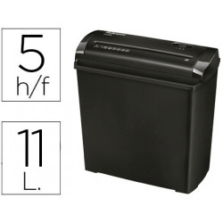 DESTRUCTORA DE DOCUMENTOS FELLOWES P-25S CAPACIDAD DE CORTE 5 HOJAS CORTE EN TIRAS PAPELERA 11 LITRO