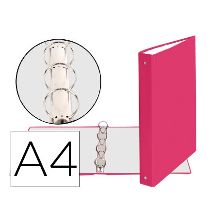 CARPETA DE 4 ANILLAS 30MM REDONDAS EXACOMPTA A4 CARTON FORRADO ROSA CARPETA DE 4 ANILLAS 30MM REDONDAS EXACOMPTA A4 CARTON FORRADO ROSA