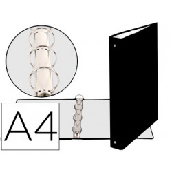 CARPETA DE 4 ANILLAS 30MM REDONDAS EXACOMPTA DIN A4 CARTON FORRADO NEGRA