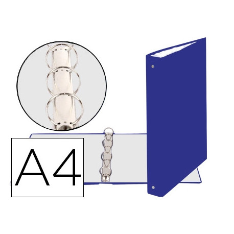 CARPETA DE 4 ANILLAS 30MM REDONDAS EXACOMPTA DIN A4 CARTON FORRADO AZUL