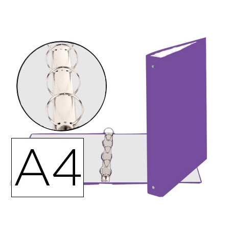 CARPETA DE 4 ANILLAS 30MM REDONDAS EXACOMPTA DIN A4 CARTON FORRADO MORADO CARPETA DE 4 ANILLAS 30MM REDONDAS EXACOMPTA DIN A4 CARTON FORRADO MORADO