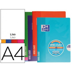 LIBRETA ESCOLAR OXFORD TAPA FLEXIBLE OPTIK PAPER OPENFLEX 48 HOJAS 90 GR DIN A4 LISO COLORES SURTIDO