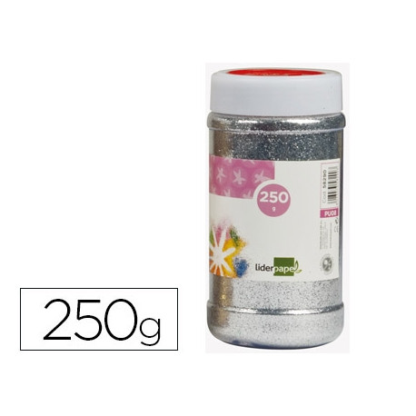 PURPURINA LIDERPAPEL FANTASIA COLOR PLATA METALIZADO BOTE DE 250 GR