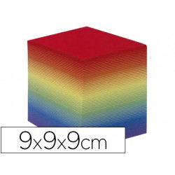 TACO PAPEL QUO VADIS ENCOLADO COLORES ARCO IRIS 680 HOJAS 100% RECICLADO 90 G/M2 90X90X90 MM