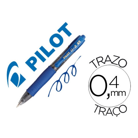 BOLIGRAFO PILOT G-2 PIXIE AZUL TINTA GEL RETRACTIL SUJECION DE CAUCHO