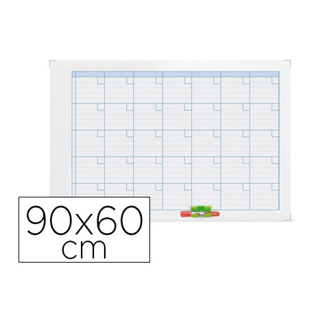 PLANNING MAGNETICO NOBO MENSUAL ROTULABLE MARCO METALICO 90X60 CM