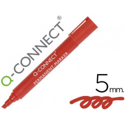 ROTULADOR Q-CONNECT MARCADOR PERMANENTE ROJO PUNTA BISELADA 5.0 MM