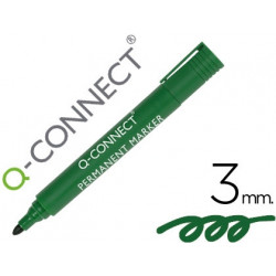 ROTULADOR Q-CONNECT MARCADOR PERMANENTE VERDE PUNTA REDONDA 3.0 MM