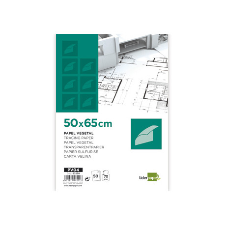 PAPEL DIBUJO LIDERPAPEL 50X65CM 70G/M2 VEGETAL PAPEL DIBUJO LIDERPAPEL 50X65CM 70G/M2 VEGETAL