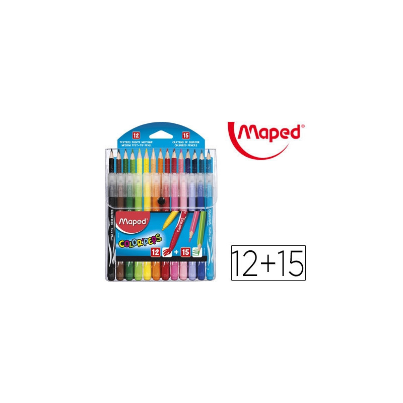 Colores Maped Color Peps (897412) 12 Plumones + 15 Colores