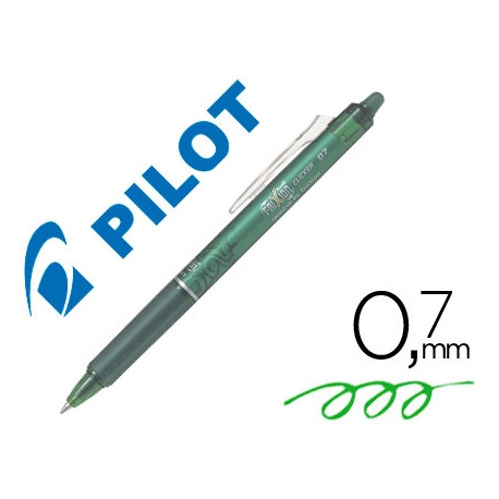 BOLIGRAFO PILOT FRIXION CLICKER BORRABLE 0,7 MM COLOR VERDE CLARO EN BLISTER