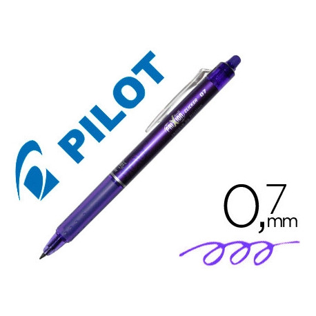 BOLIGRAFO PILOT FRIXION CLICKER BORRABLE 0,7 MM COLOR VIOLETA EN BLISTER BOLIGRAFO PILOT FRIXION CLICKER BORRABLE 0,7 MM COLOR VIOLETA EN BLISTER