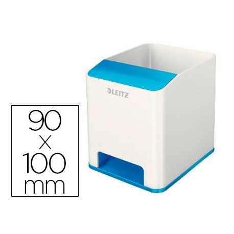 CUBILETE PORTALAPICES LEITZ SOUND WOW DUAL AZUL METALIZADO 90X100X101 MM CUBILETE PORTALAPICES LEITZ SOUND WOW DUAL AZUL METALIZADO 90X100X101 MM
