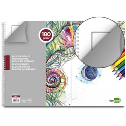 BLOC DIBUJO LIDERPAPEL LINEAL ESPIRAL 460X325MM 20 HOJAS 180 G/M2 CON RECUADROPERFORADO