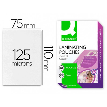 BOLSA DE PLASTIFICAR Q-CONNECT-110 X 75 MM -125 MC -CARNET DE IDENTIDAD BOLSA DE PLASTIFICAR Q-CONNECT-110 X 75 MM -125 MC -CARNET DE IDENTIDAD