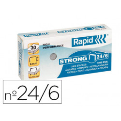 GRAPAS RAPID N 24/6 GALVANIZADAS STRONG CAJA DE 1000 UNIDADES