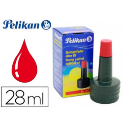 TINTA TAMPON PELIKAN ROJO FRASCO DE 28 ML