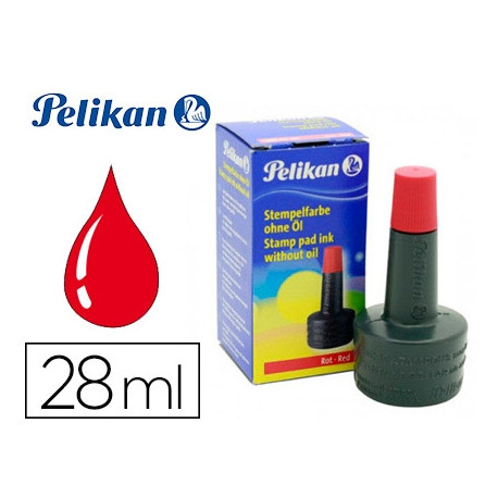 TINTA TAMPON PELIKAN ROJO FRASCO DE 28 ML