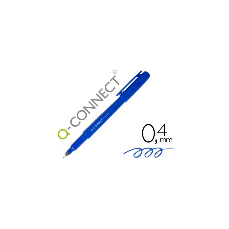 ROTULADOR Q-CONNECT PUNTA DE FIBRA FINE LINER AZUL 0.4 MM