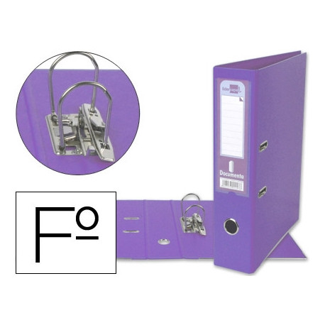 ARCHIVADOR DE PALANCA LIDERPAPEL FOLIO DOCUMENTA FORRADO PVC CON RADO LOMO 75 MM LILA COMPRESOR META ARCHIVADOR DE PALANCA LIDERPAPEL FOLIO DOCUMENTA FORRADO PVC CON RADO LOMO 75 MM LILA COMPRESOR META