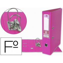 ARCHIVADOR DE PALANCA LIDERPAPEL FOLIO DOCUMENTA FORRADO PVC CON RADO LOMO 75 MM ROSA COMPRESOR META