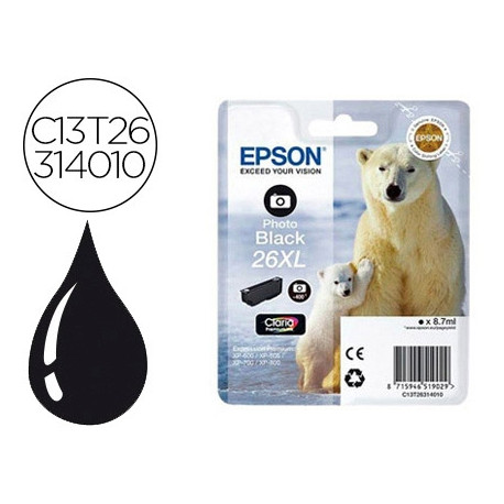 INK-JET EPSON 26XL XP-600 / 605 / 700 / 800 NEGRO 700 PAG