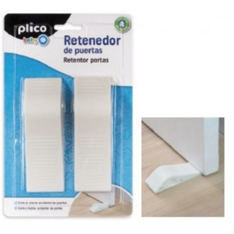 RETENEDOR DE PUERTAS PLICO PLASTICO BLANCO BLISTER DE 2 UNIDADES