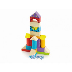 JUEGO AMBITOYS CONSTRUCCION BLOQUES MADERA 100 PIEZAS 18X18 CM