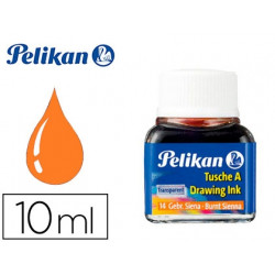 TINTA CHINA PELIKAN SIENA TOSTADA N.14 FRASCO 10 ML