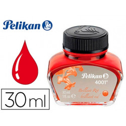 TINTA ESTILOGRAFICA PELIKAN 4001 ROJO BRILLANTE FRASCO 30 ML