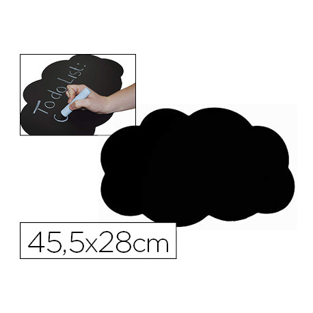 PIZARRA HENBEA PLASTICO FLEXIBLE Y LAVABLE SILUETA DE NUBE COLOR NEGRO 45,5X28 CM PIZARRA HENBEA PLASTICO FLEXIBLE Y LAVABLE SILUETA DE NUBE COLOR NEGRO 45,5X28 CM
