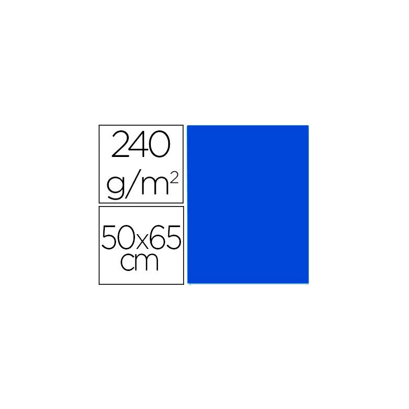 CARTULINA LIDERPAPEL 50X65 CM 240G/M2 AZUL ZAFIRO 