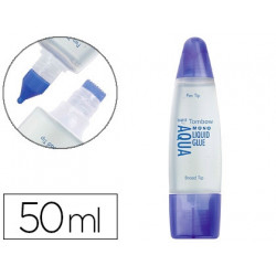 PEGAMENTO COLA LIQUIDA TOMBOW TRANSPARENTE AQUA PERMANENTE CON 2 PUNTAS 50 ML