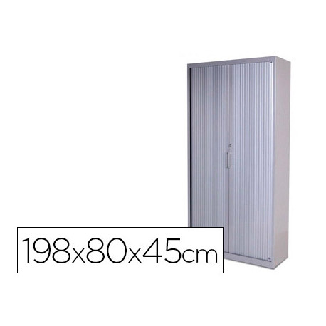 ARMARIO METALICO ROCADA DOS PUERTAS TIPO PERSIANA INCLUYE CUATRO BALDA SERIE STORE 198X80X45 CM ACAB