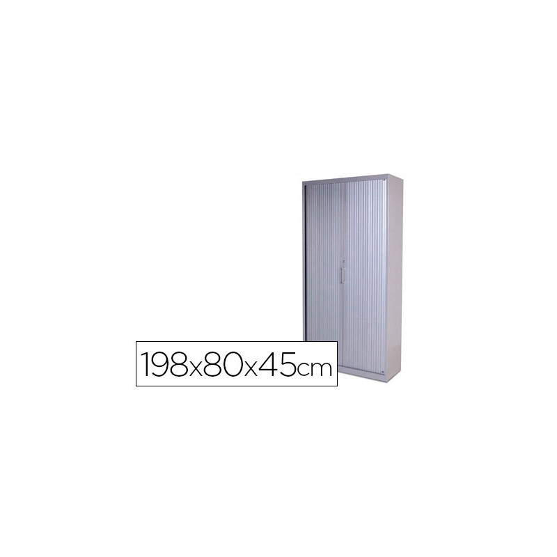 ARMARIO METALICO ROCADA DOS PUERTAS TIPO PERSIANA INCLUYE CUATRO BALDA SERIE STORE 198X80X45 CM ACAB