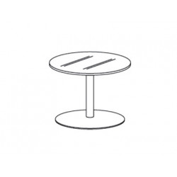 MESA DE CENTRO ROCADA MEETING 3007AT04 ESTRUCTURA CROMADA TABLERO MADERA BLANCO ALTURA 50 CM DIAMETR