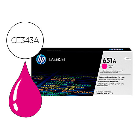 TONER HP 651A LASERJET MFP M775DN / M775F / M775Z / M775Z MAGENTA 16.000 PAGINAS TONER HP 651A LASERJET MFP M775DN / M775F / M775Z / M775Z MAGENTA 16.000 PAGINAS
