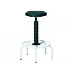 TABURETE ROCADA ESTRUCTURA METALICA REGULABLE EN ALTURA ASIENTO EN PVC NEGRO CON BASE DE 5 PIES ALTU