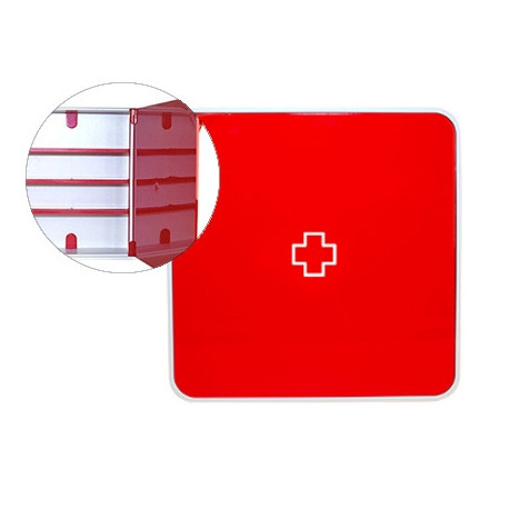 BOTIQUIN PAPERFLOW PLASTICO 3 ESTANTES PARA MEDICINAS 320X70X320 MM ROJO BOTIQUIN PAPERFLOW PLASTICO 3 ESTANTES PARA MEDICINAS 320X70X320 MM ROJO