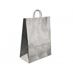 BOLSA KRAFT Q-CONNECT PLATA ASA RETORCIDA 420X190X480 MM