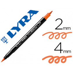 ROTULADOR LYRA AQUA BRUSH ACUARELABLE DOBLE PUNTA FINA Y PINCEL NARANJA CLARO