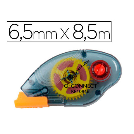 PEGAMENTO Q-CONNECT ROLLER COMPACT PERMANENTE 6,5 MM DE ANCHO X 8,5 MT - UNIDAD PEGAMENTO Q-CONNECT ROLLER COMPACT PERMANENTE 6,5 MM DE ANCHO X 8,5 MT - UNIDAD