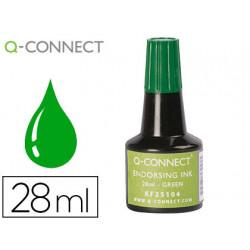 TINTA TAMPON Q-CONNECT VERDE FRASCO 28 ML