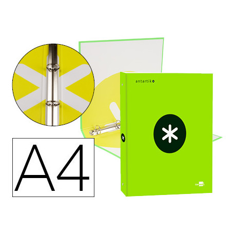CARPETA LIDERPAPEL ANTARTIK A4 FORRADA 4 ANILLAS 25 MM REDONDAS COLOR VERDE CARPETA LIDERPAPEL ANTARTIK A4 FORRADA 4 ANILLAS 25 MM REDONDAS COLOR VERDE