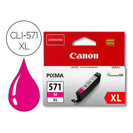 INK-JET CANON CLI-571XL PIXMA MG6852 / TS6050 / TS8050 MAGENTA 500 PAG INK-JET CANON CLI-571XL PIXMA MG6852 / TS6050 / TS8050 MAGENTA 500 PAG