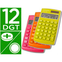 LOTE DE 6 CALCULADORAS CITIZEN DE BOLSILLO 12 DIGITOS CPC-112 COLORES SURTIDOS