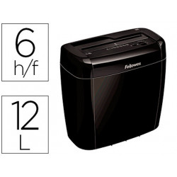 DESTRUCTORA DE DOCUMENTOS FELLOWES 36C CAPACIDAD DE CORTE 6 HOJAS PARTICULAS DESTRUYE GRAPAS CLIPS T