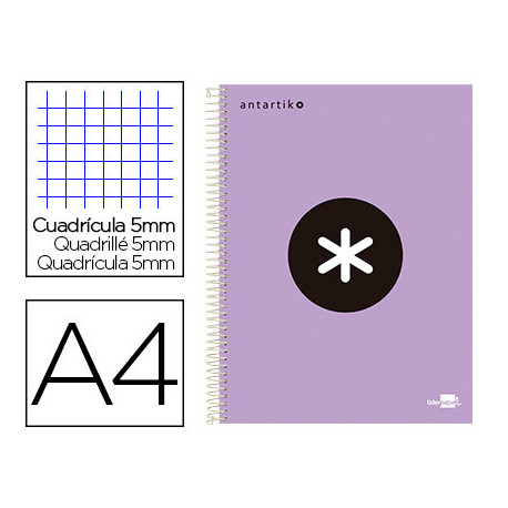 CUADERNO ESPIRAL LIDERPAPEL A4 MICRO ANTARTIK TAPA FORRADA120H 100 GR CUADRO 5MM 5 BANDA4 TALADROS C CUADERNO ESPIRAL LIDERPAPEL A4 MICRO ANTARTIK TAPA FORRADA120H 100 GR CUADRO 5MM 5 BANDA4 TALADROS C