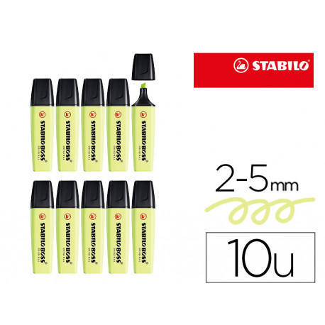 ROTULADOR STABILO BOSS FLUORESCENTE 70 PASTEL CHISPA DE LIMA ROTULADOR STABILO BOSS FLUORESCENTE 70 PASTEL CHISPA DE LIMA
